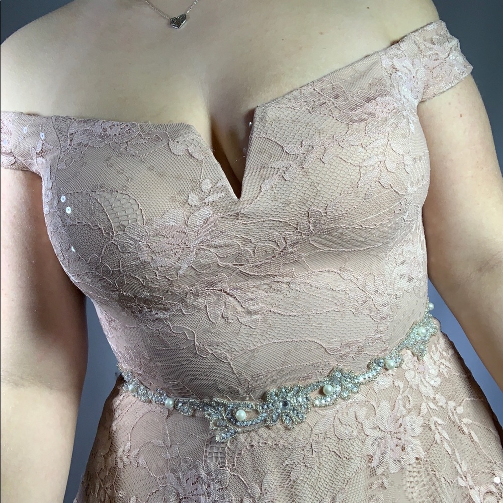 Lace sequin blush pink prom dress!*OPEN TO OFFERS*